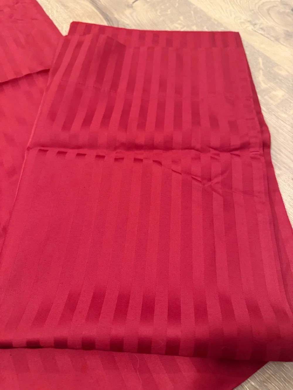 Red Pillow Shams - Unbranded Satin Stripe Set